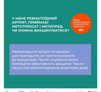 КАМПАНІЯ ПО ВАКЦИНАЦІЇ ЛЮДЕЙ ВІКОМ 60+ ВІД COVID-19