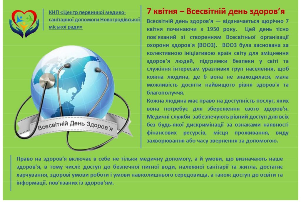 7 квітня - Всесвітній день здоров'я